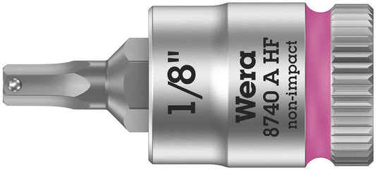 WERA 05003383001 8740 A HF HEX-PLUS SW 1/8" ZYKLOP BIT SOCKET WITH 1/4" DRIVE HOLDING FUNCTION