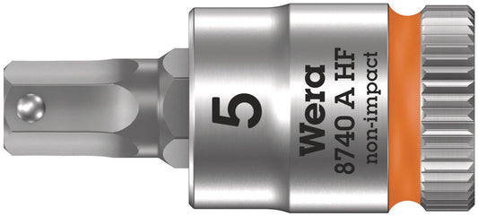 WERA 05003335001 8740 A HF ZYKLOP BIT SOCKET WITH 1/4" DRIVE WITH HOLDING FUNCTION, 5,0 X 28 MM