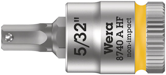WERA 05003385001 8740 A HF HEX-PLUS SW 5/32" ZYKLOP BIT SOCKET WITH 1/4" DRIVE HOLDING FUNCTION