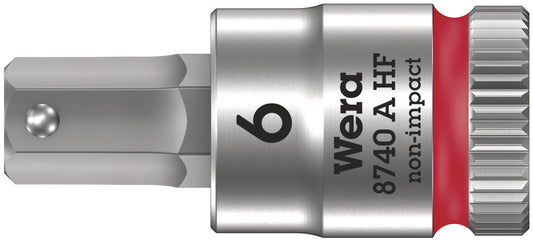 WERA 05003337001 8740 A HF ZYKLOP BIT SOCKET WITH 1/4" DRIVE WITH HOLDING FUNCTION, 6,0 X 28 MM