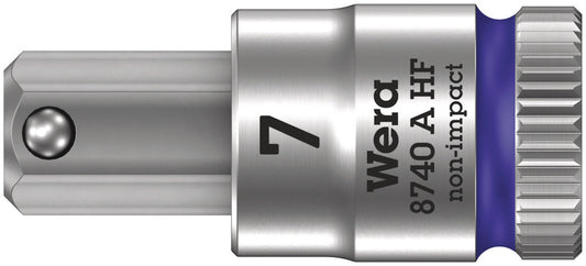 WERA 05003341001 8740 A HF ZYKLOP BIT SOCKET WITH 1/4" DRIVE WITH HOLDING FUNCTION, 7,0 X 28 MM