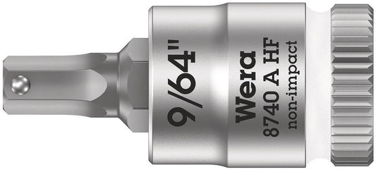 WERA 05003384001 8740 A HF HEX-PLUS SW 9/64" ZYKLOP BIT SOCKET WITH 1/4" DRIVE HOLDING FUNCTION