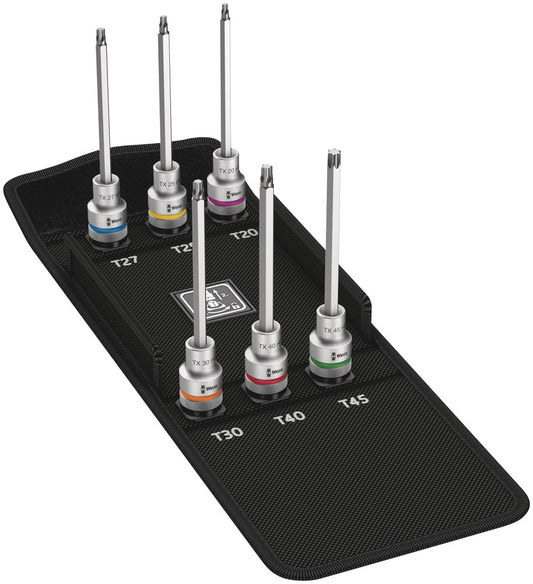 WERA 05004211001 8766 C TX HF 2 ZYKLOP BIT SOCKET SET WITH 1/2" DRIVE SOCKET WITH HOLDING FUNCTION 6PCS