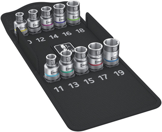 WERA 05004203001 8790 HMC HF 1 ZYKLOP SOCKET SET WITH 1/2" DRIVE SOCKET WITH HOLDING FUNCTION 10PCS