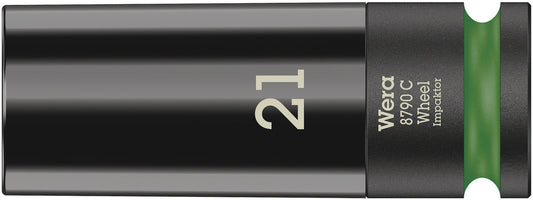WERA 05004592001 8790 C 1/2" SQUARE DRIVE IMPACT SOCKET WITH SLEEVE; 21MM