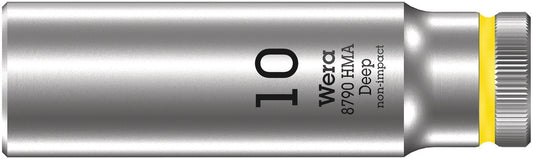 WERA 05004507001 8790 HMA DEEP SOCKETS (1/4" DRIVE SOCKETS - DEEP - 6-POINT) 1/4" DEEP SOCKET SW 10 NEON YELLOW