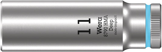 WERA 05004508001 8790 HMA DEEP SOCKETS (1/4" DRIVE SOCKETS - DEEP - 6-POINT) 1/4" DEEP SOCKET SW 11 CYAN