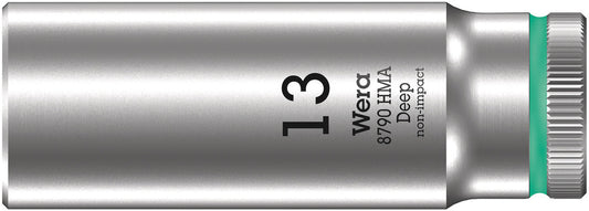 WERA 05004535001 8790 HMB DEEP (3/8" DRIVE SOCKETS - DEEP - 6-POINT) 3/8" DEEP SOCKET SW 13 TURQUOISE