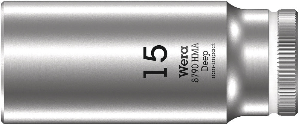 WERA 05004512001 8790 HMA DEEP SOCKETS (1/4" DRIVE SOCKETS - DEEP - 6-POINT) 1/4" DEEP SOCKET SW 15 WHITE