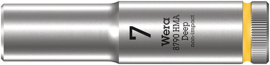 WERA 05004504001 8790 HMA DEEP SOCKETS (1/4" DRIVE SOCKETS - DEEP - 6-POINT) 1/4" DEEP SOCKET SW 7 YELLOW