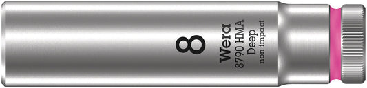 WERA 05004505001 8790 HMA DEEP SOCKETS (1/4" DRIVE SOCKETS - DEEP - 6-POINT) 1/4" DEEP SOCKET SW 8 NEON PINK