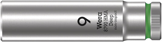 WERA 05004506001 8790 HMA DEEP SOCKETS (1/4" DRIVE SOCKETS - DEEP - 6-POINT) 1/4" DEEP SOCKET SW 9 GREEN