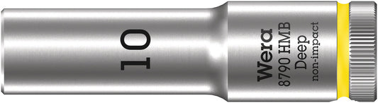 WERA 05004532001 8790 HMB DEEP (3/8" DRIVE SOCKETS - DEEP - 6-POINT) 3/8" DEEP SOCKET SW 10 NEON YELLOW