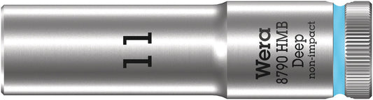 WERA 05004533001 8790 HMB DEEP (3/8" DRIVE SOCKETS - DEEP - 6-POINT) 3/8" DEEP SOCKET SW 11 CYAN