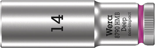 WERA 05004536001 8790 HMB DEEP (3/8" DRIVE SOCKETS - DEEP - 6-POINT) 3/8" DEEP SOCKET SW 14 PINK