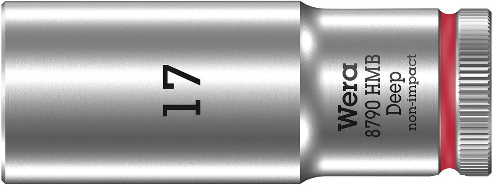 WERA 05004539001 8790 HMB DEEP (3/8" DRIVE SOCKETS - DEEP - 6-POINT) 3/8" DEEP SOCKET SW 17 RED