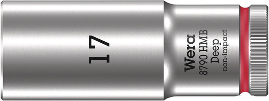 WERA 05004539001 8790 HMB DEEP (3/8" DRIVE SOCKETS - DEEP - 6-POINT) 3/8" DEEP SOCKET SW 17 RED