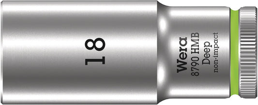 WERA 05004540001 8790 HMB DEEP (3/8" DRIVE SOCKETS - DEEP - 6-POINT) 3/8" DEEP SOCKET SW 18 NEON GREEN
