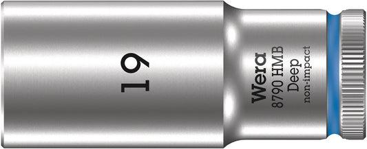 WERA 05004541001 8790 HMB DEEP (3/8" DRIVE SOCKETS - DEEP - 6-POINT) 3/8" DEEP SOCKET SW 19 BLUE