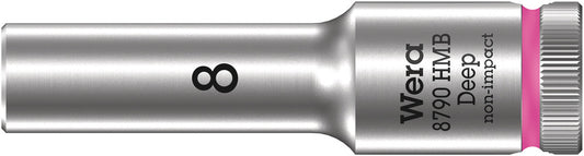 WERA 05004530001 8790 HMB DEEP (3/8" DRIVE SOCKETS - DEEP - 6-POINT) 3/8" DEEP SOCKET SW 8 NEON PINK