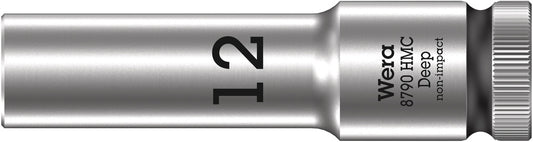 WERA 05004552001 8790 HMC DEEP (1/2" DRIVE SOCKETS - DEEP - 6-POINT) 1/2" DEEP SOCKET SW 12 BLACK
