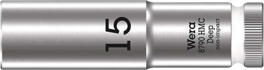 WERA 05004555001 8790 HMC DEEP (1/2" DRIVE SOCKETS - DEEP - 6-POINT) 1/2" DEEP SOCKET SW 15 WHITE