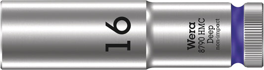 WERA 05004556001 8790 HMC DEEP (1/2" DRIVE SOCKETS - DEEP - 6-POINT) 1/2" DEEP SOCKET SW 16 RED