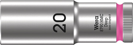 WERA 05004560001 8790 HMC DEEP (1/2" DRIVE SOCKETS - DEEP - 6-POINT) 1/2" DEEP SOCKET SW 20 LIGHT PINK