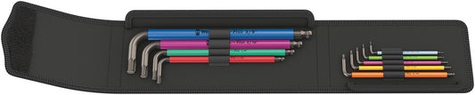 WERA 05022639001 950 SPKL/9 SZ MULTICOLOUR LONG ARM HEX KEY SET (SB PACKAGING, TEXTILE POUCH)