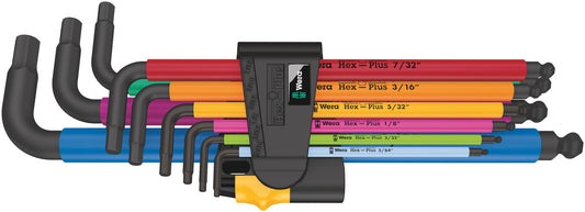 WERA 05022640001 950 SPKL/9 SZ MULTICOLOUR LONG ARM HEX KEY SET (SB PACKAGING, CLIP NEW)