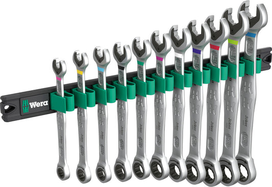 WERA 05020014001 9630 Magnetic rail 6000 Joker 1 Ratcheting combination wrenches set, 11 pieces