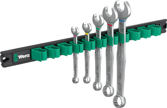 WERA 05020234001 9641 Magnetic rail 6003 Joker 2 Ring spanner set, 5 pieces