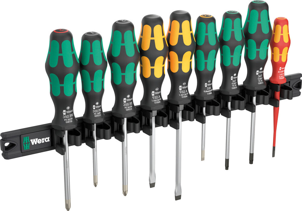 WERA 05051012001 9650 Magnetic rail Kraftform screwdriver set, 9 pieces