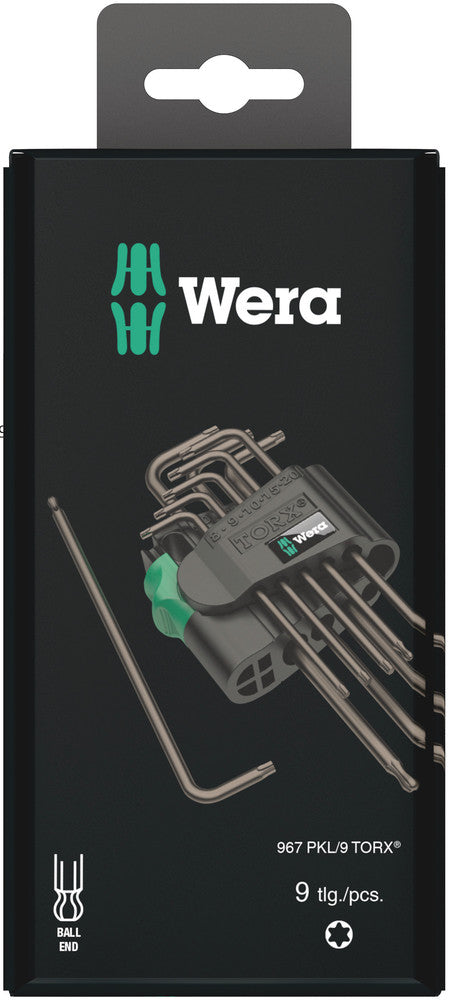 WERA 05073598001 967 PKL/9 SB LONG ARM BALLPOINT-TORX KEY SET