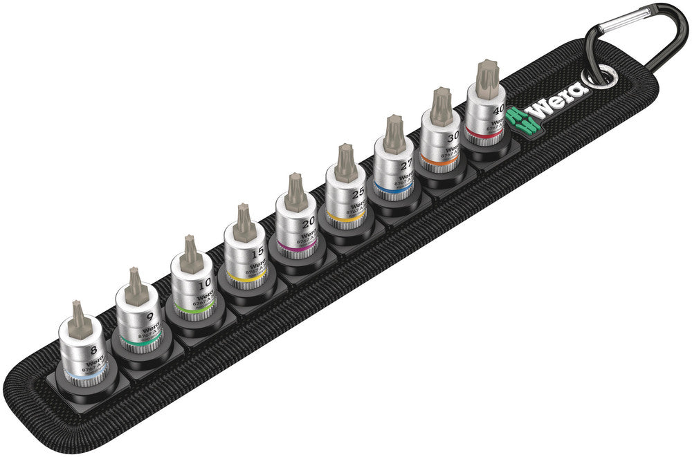 WERA 05003882001 BELT 3 TORX HF ZYKLOP BIT SOCKET SET WITH HOLDING FUNCTION, 1/4" DRIVE, 10 PIECES