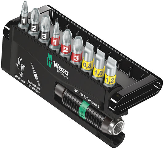 WERA 05056374001 BIT-CHECK 10 BITORSION 1 BITS ASSORTMENT BITORSION