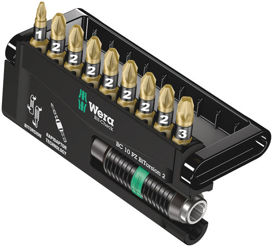 WERA 05347153001 BIT-CHECK 10 PZ BITORSION 2 BITS ASSORTMENT BITORSION