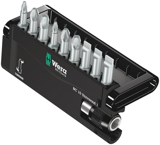 WERA 05056161001 BIT-CHECK 10 UNIVERSAL 1 BITS ASSORTMENT