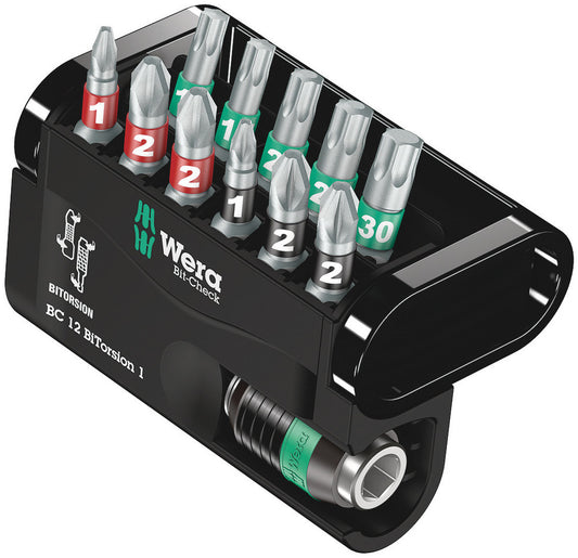 WERA 05057420001 BIT-CHECK 12 BITORSION 1 BITS-ASSORTMENT