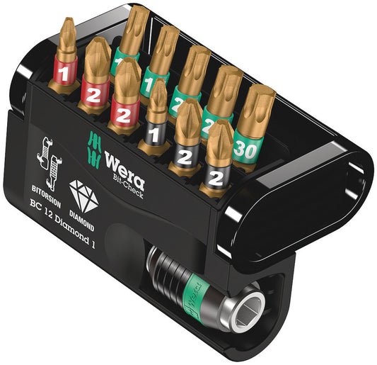 WERA 05057421001 BIT-CHECK 12 DIAMOND 1 BITS-ASSORTMENT