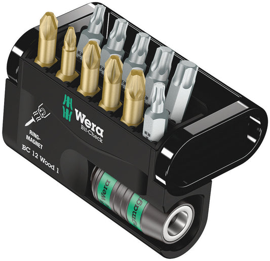 WERA 05057423001 BIT-CHECK 12 WOOD 1 BITS ASSORTMENT