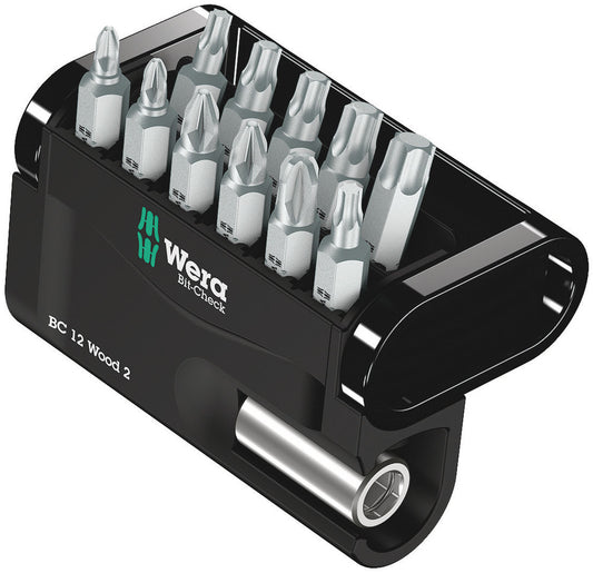 WERA 05057422001 BIT-CHECK 12 WOOD 2 BITS ASSORTMENT