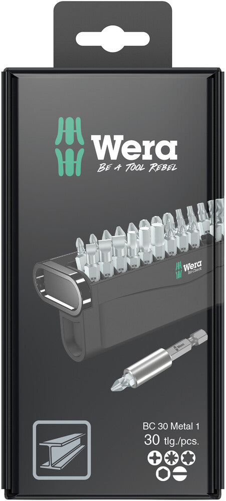 WERA 05057440001 Bit-Check 30 Metal 1 SB, 30 pieces