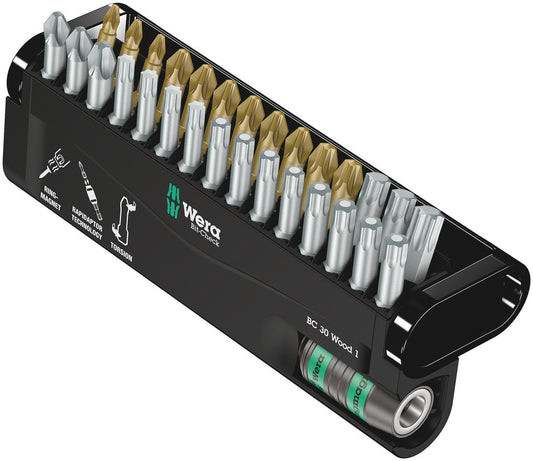 WERA 05057433001 BIT-CHECK 30 WOOD 1 BIT ASSORTMENT
