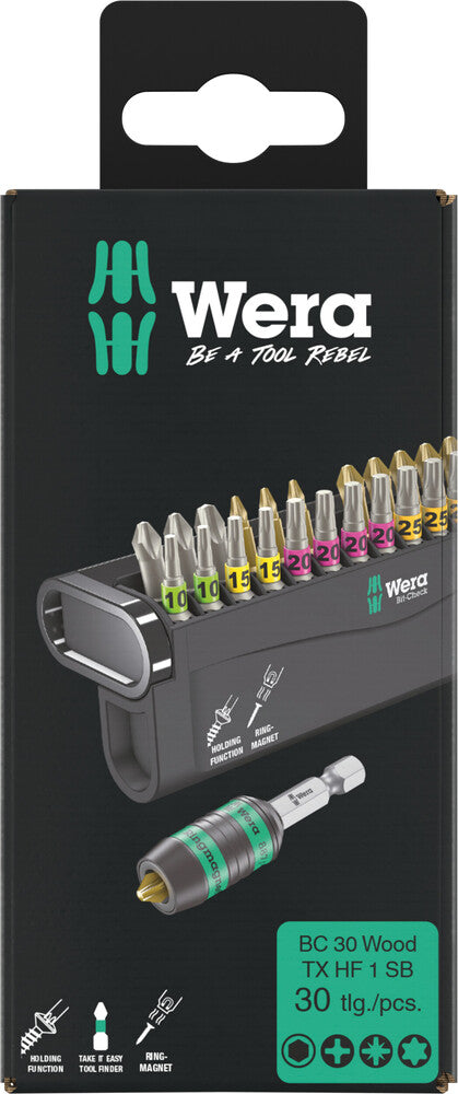 WERA 05057437001 BIT-CHECK 30 WOOD TX HF 1 (SB)