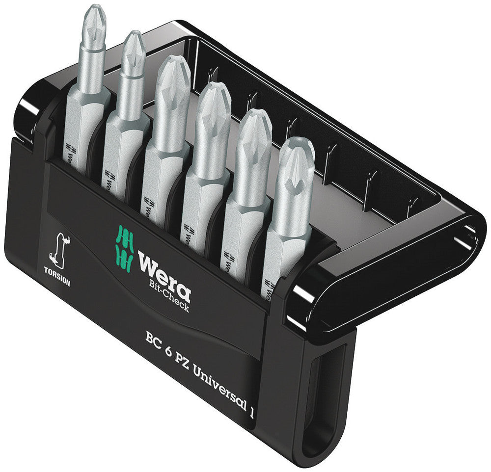 WERA 05056471001 BIT-CHECK 6 PZ UNIVERSAL 1 BITS FOR PZ SCREWS