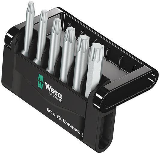 WERA 05056472001 BIT-CHECK 6 TX UNIVERSAL 1 BITS FOR TX SCREWS