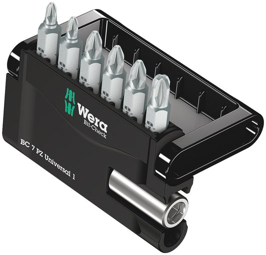 WERA 05056296001 BIT-CHECK 7 PZ UNIVERSAL 1 PZ-BITS + UNIVERSAL BITHOLDER