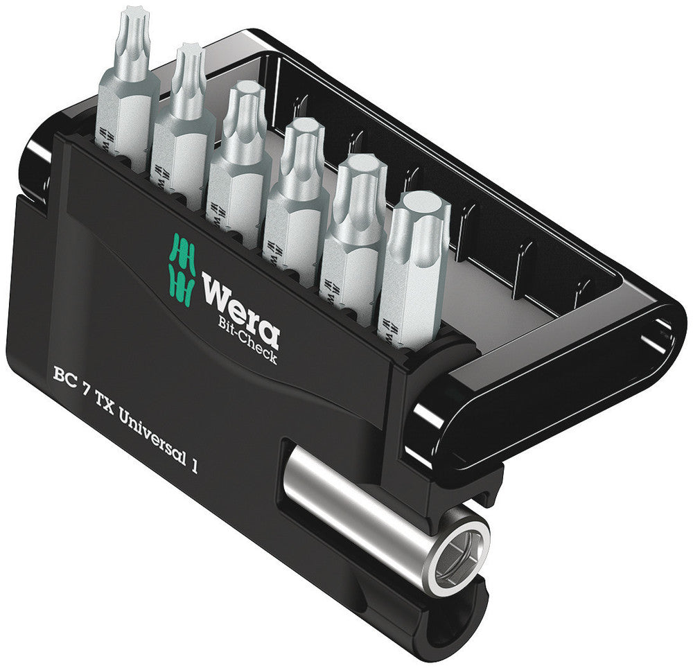 WERA 05056294001 BIT-CHECK 7 TX UNIVERSAL 1 TORX-BITS + UNIVERSAL BITHOLDER