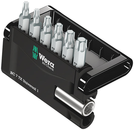 WERA 05056294001 BIT-CHECK 7 TX UNIVERSAL 1 TORX-BITS + UNIVERSAL BITHOLDER